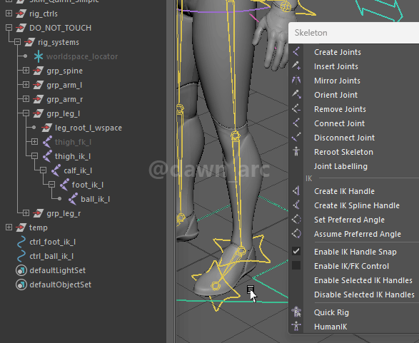 [Maya]Rigging 13 - Limbs IK